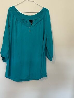 $5 bundle sale Lane Bryant off the shoulder turquoise blouse size 22/24